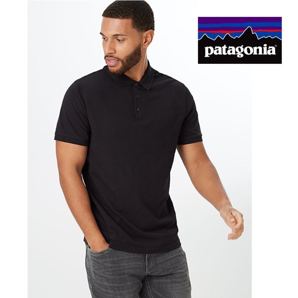 Patagonia Black Short Sleeve Polo Shirt Men Size Small